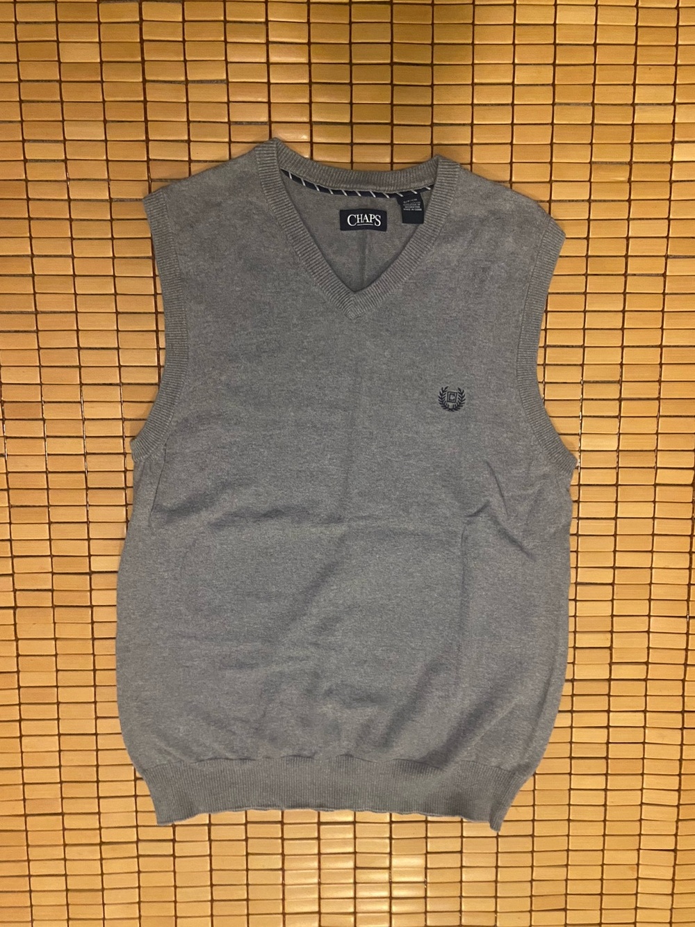 Gray sweater vest